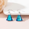 image:imageAustrian Crystal Christmas Tree Drop Dangle Earrings for Women 925 Sterling Silver Hook Hypoallergenic Jewelry Xmas GiftBermuda Blue