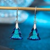 image:imageAustrian Crystal Christmas Tree Drop Dangle Earrings for Women 925 Sterling Silver Hook Hypoallergenic Jewelry Xmas GiftBermuda Blue