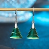 image:imageAustrian Crystal Christmas Tree Drop Dangle Earrings for Women 925 Sterling Silver Hook Hypoallergenic Jewelry Xmas GiftGreen