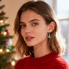 image:imageAustrian Crystal Christmas Tree Drop Dangle Earrings for Women 925 Sterling Silver Hook Hypoallergenic Jewelry Xmas GiftVitrail Medium