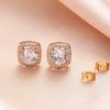image:imageAustrian Crystal Cushion Cut Halo Stud Earrings for Women Fashion 925 Sterling Silver Hypoallergenic JewelryClear White