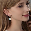 image:imageAustrian Crystal Flower Drop Clip On Earrings for Women Non Pierced 14K Rose Gold Plated Hypoallergenic Dangle Earring JewelryAurora Borealis