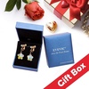 image:imageAustrian Crystal Flower Drop Clip On Earrings for Women Non Pierced 14K Rose Gold Plated Hypoallergenic Dangle Earring JewelryAurora Borealis