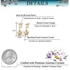 image:imageAustrian Crystal Flower Drop Clip On Earrings for Women Non Pierced 14K Rose Gold Plated Hypoallergenic Dangle Earring JewelryLight Topaz