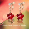 image:imageAustrian Crystal Flower Drop Clip On Earrings for Women Non Pierced 14K Rose Gold Plated Hypoallergenic Dangle Earring JewelryRed