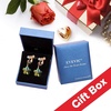 image:imageAustrian Crystal Flower Drop Clip On Earrings for Women Non Pierced 14K Rose Gold Plated Hypoallergenic Dangle Earring JewelryVitrail Medium