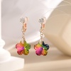 image:imageAustrian Crystal Flower Drop Clip On Earrings for Women Non Pierced 14K Rose Gold Plated Hypoallergenic Dangle Earring JewelryVitrail Medium