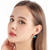 image:imageAustrian Crystal Flower Leverback Drop Earrings for Women 14K Rose Gold Plated Hypoallergenic JewelryBermuda Blue