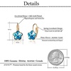 image:imageAustrian Crystal Flower Leverback Drop Earrings for Women 14K Rose Gold Plated Hypoallergenic JewelryBermuda Blue