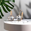 image:imageAustrian Crystal Flower Leverback Drop Earrings for Women 14K Rose Gold Plated Hypoallergenic JewelryBlack