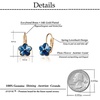 image:imageAustrian Crystal Flower Leverback Drop Earrings for Women 14K Rose Gold Plated Hypoallergenic JewelryDark Blue