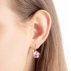 image:imageAustrian Crystal Flower Leverback Drop Earrings for Women 14K Rose Gold Plated Hypoallergenic JewelryLight pink