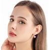 image:imageAustrian Crystal Flower Leverback Drop Earrings for Women 14K Rose Gold Plated Hypoallergenic JewelryLight pink