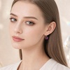 image:imageAustrian Crystal Flower Leverback Drop Earrings for Women 14K Rose Gold Plated Hypoallergenic JewelryPurple
