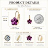 image:imageAustrian Crystal Flower Leverback Drop Earrings for Women 14K Rose Gold Plated Hypoallergenic JewelryPurple