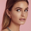 image:imageAustrian Crystal Flower Leverback Drop Earrings for Women 14K Rose Gold Plated Hypoallergenic JewelryRed