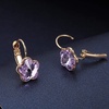 image:imageAustrian Crystal Flower Leverback Drop Earrings for Women 14K Rose Gold Plated Hypoallergenic JewelryTanzanite