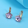 image:imageAustrian Crystal Flower Leverback Drop Earrings for Women 14K Rose Gold Plated Hypoallergenic JewelryTanzanite
