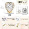 image:imageAustrian Crystal Halo Heart Clip on Earrings for Women  14K gold plated brassexquisite heart designcolorful crystalnonpiercedsoft silicone padsgift boxValentines Day giftClear White