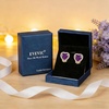 image:imageAustrian Crystal Halo Heart Clip on Earrings for Women  14K gold plated brassexquisite heart designcolorful crystalnonpiercedsoft silicone padsgift boxValentines Day giftTanzanite