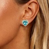 image:imageAustrian Crystal Halo Heart Clip on Earrings for Women  14K gold plated brassexquisite heart designcolorful crystalnonpiercedsoft silicone padsgift boxValentines Day giftLight Blue