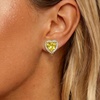 image:imageAustrian Crystal Halo Heart Clip on Earrings for Women  14K gold plated brassexquisite heart designcolorful crystalnonpiercedsoft silicone padsgift boxValentines Day giftTopaz