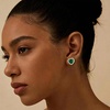 image:imageAustrian Crystal Halo Heart Clip on Earrings for Women  14K gold plated brassexquisite heart designcolorful crystalnonpiercedsoft silicone padsgift boxValentines Day giftEmerald Green