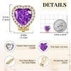 image:imageAustrian Crystal Halo Heart Clip on Earrings for Women  14K gold plated brassexquisite heart designcolorful crystalnonpiercedsoft silicone padsgift boxValentines Day giftTanzanite