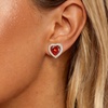 image:imageAustrian Crystal Halo Heart Clip on Earrings for Women  14K gold plated brassexquisite heart designcolorful crystalnonpiercedsoft silicone padsgift boxValentines Day giftRed