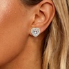 image:imageAustrian Crystal Halo Heart Clip on Earrings for Women  14K gold plated brassexquisite heart designcolorful crystalnonpiercedsoft silicone padsgift boxValentines Day giftClear White