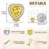image:imageAustrian Crystal Halo Heart Clip on Earrings for Women  14K gold plated brassexquisite heart designcolorful crystalnonpiercedsoft silicone padsgift boxValentines Day giftTopaz