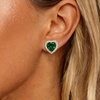 image:imageAustrian Crystal Halo Heart Clip on Earrings for Women  14K gold plated brassexquisite heart designcolorful crystalnonpiercedsoft silicone padsgift boxValentines Day giftEmerald Green