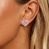 image:imageAustrian Crystal Halo Heart Clip on Earrings for Women  14K gold plated brassexquisite heart designcolorful crystalnonpiercedsoft silicone padsgift boxValentines Day giftPink