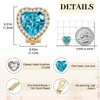 image:imageAustrian Crystal Halo Heart Clip on Earrings for Women  14K gold plated brassexquisite heart designcolorful crystalnonpiercedsoft silicone padsgift boxValentines Day giftLight Blue