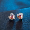 image:imageAustrian Crystal Halo Heart Stud Earrings for Women Fashion 925 Sterling Silver Hypoallergenic JewelryABPink