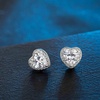image:imageAustrian Crystal Halo Heart Stud Earrings for Women Fashion 925 Sterling Silver Hypoallergenic JewelryClear White