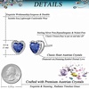 image:imageAustrian Crystal Halo Heart Stud Earrings for Women Fashion 925 Sterling Silver Hypoallergenic JewelryDark Blue
