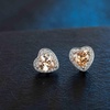 image:imageAustrian Crystal Halo Heart Stud Earrings for Women Fashion 925 Sterling Silver Hypoallergenic JewelryLight Topaz