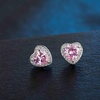 image:imageAustrian Crystal Halo Heart Stud Earrings for Women Fashion 925 Sterling Silver Hypoallergenic JewelryPink