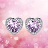image:imageAustrian Crystal Halo Heart Stud Earrings for Women Fashion 925 Sterling Silver Hypoallergenic JewelryTanzanite
