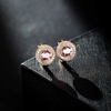 image:imageAustrian Crystal Halo Round Leverback Huggie Earrings for Women 14K Rose Gold Plated Hypoallergenic Jewelry GiftAntique Pink