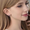 image:imageAustrian Crystal Halo Round Leverback Huggie Earrings for Women 14K Rose Gold Plated Hypoallergenic Jewelry GiftFuchsia