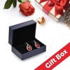 image:imageAustrian Crystal Halo Teardrop Drop Dangle Earrings for Women 14K Rose Gold Plated Hypoallergenic JewelryGreen