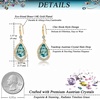 image:imageAustrian Crystal Halo Teardrop Hollow Drop Dangle Earrings for Women 14K Rose Gold Plated Hypoallergenic Jewelry GiftsAquamarine