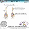 image:imageAustrian Crystal Halo Teardrop Hollow Drop Dangle Earrings for Women 14K Rose Gold Plated Hypoallergenic Jewelry GiftsAurora Borealis
