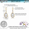 image:imageAustrian Crystal Halo Teardrop Hollow Drop Dangle Earrings for Women 14K Rose Gold Plated Hypoallergenic Jewelry GiftsClear White