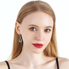 image:imageAustrian Crystal Halo Teardrop Hollow Drop Dangle Earrings for Women 14K Rose Gold Plated Hypoallergenic Jewelry GiftsEmerald