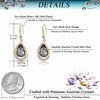 image:imageAustrian Crystal Halo Teardrop Hollow Drop Dangle Earrings for Women 14K Rose Gold Plated Hypoallergenic Jewelry GiftsGreyBlack
