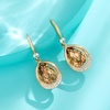 image:imageAustrian Crystal Halo Teardrop Hollow Drop Dangle Earrings for Women 14K Rose Gold Plated Hypoallergenic Jewelry GiftsLight Topaz