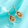 image:imageAustrian Crystal Halo Teardrop Hollow Drop Dangle Earrings for Women 14K Rose Gold Plated Hypoallergenic Jewelry GiftsLight Topaz